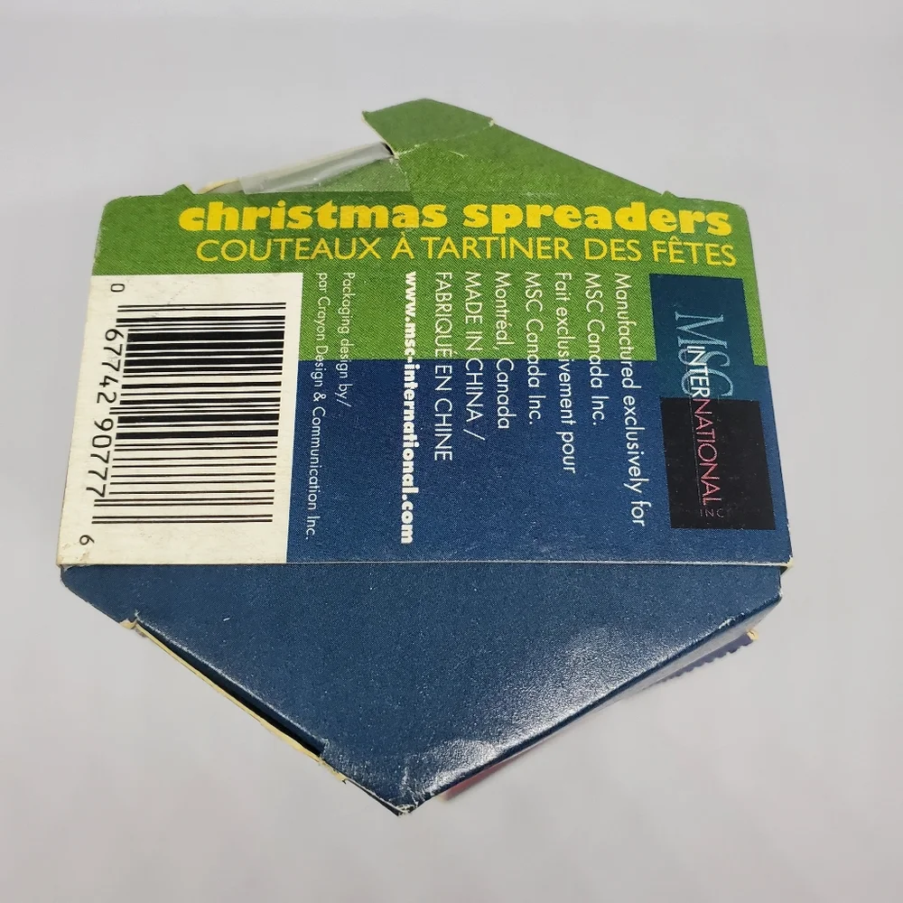 Vintage Joie De Vivre 4pc Resin Holiday Spreaders Cheese Dip Butter ~ Pre-Owned